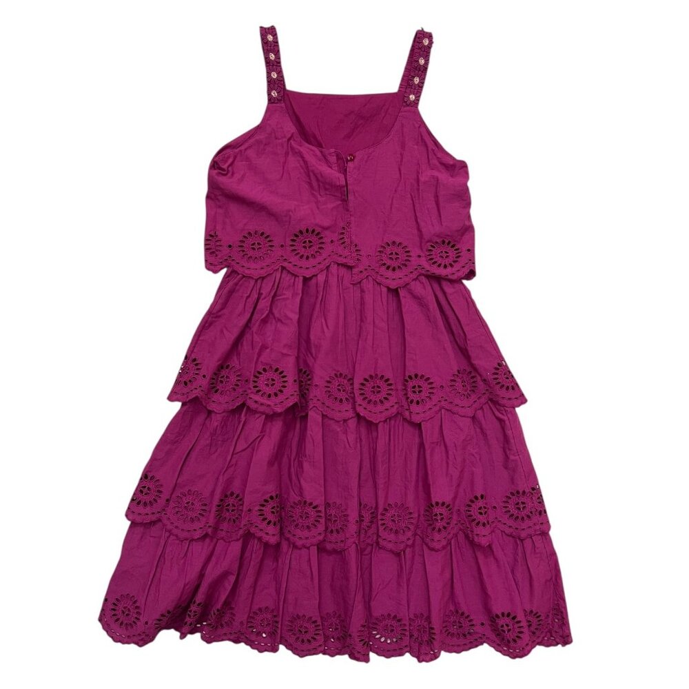 Scotch & Soda Girls Park in Bloom Layered Eyelet Dress Purple 14 Cottagecore - Picture 2 of 16
